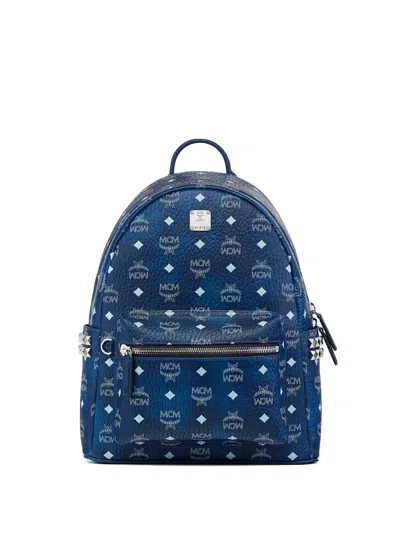 Mcm Stark Side-studs Backpack In Blue