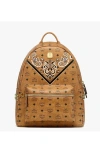 Mcm Stark Side Studs Backpack In Brown