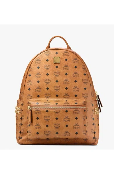 Mcm Stark Side Studs Backpack In Brown