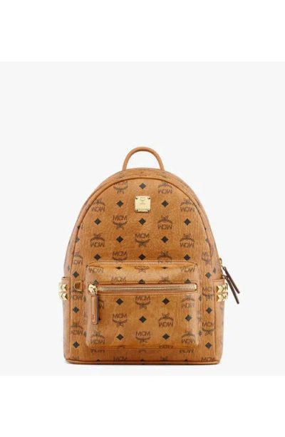 Mcm Stark Side Studs Backpack In Cognac