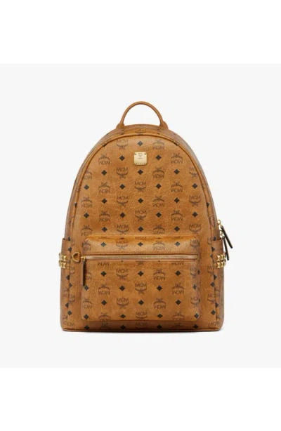 Mcm Stark Side Studs Backpack In Cognac