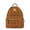 Mcm Zaino Stark Piccolo In Tela Stampata  Donna In Brown