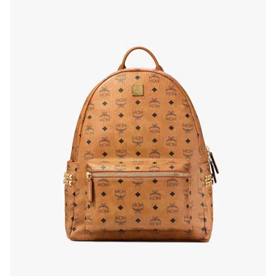 Mcm Stark Side Studs Backpack In Visetos In Green