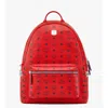 Mcm Stark Side Studs Backpack In Visetos In Red