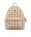 Mcm Stark Side Studs Backpack In Visetos In Neutral