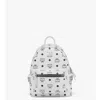 Mcm Stark Side Studs Backpack In Visetos In White