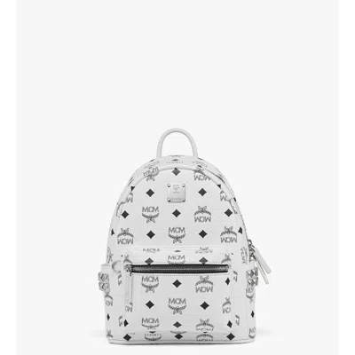 Mcm Stark Side Studs Backpack In Visetos In White