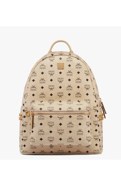 Mcm Stark Side Studs Backpack In Sand