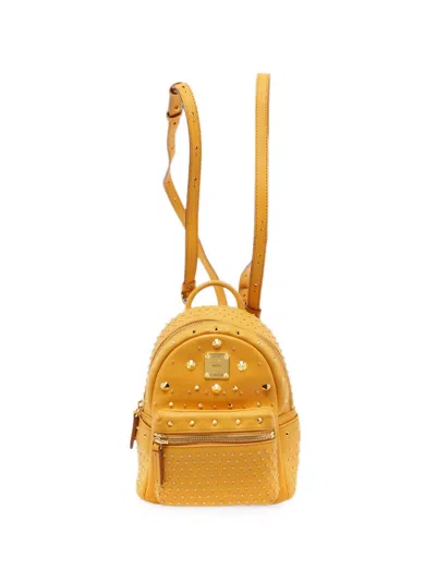 Pre-owned Mcm Stark Studded Backpack In Yellow