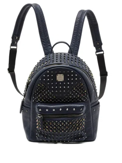 Pre-owned Mcm Stark Studded Crystal Backpack