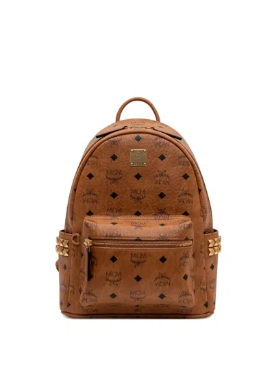 Mcm Stark Studded-detail Backpack In Brown