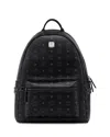 Mcm Stark Vi Logo Pattern Backpack In Black