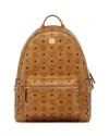 Mcm Stark Vi Logo Pattern Backpack In Brown
