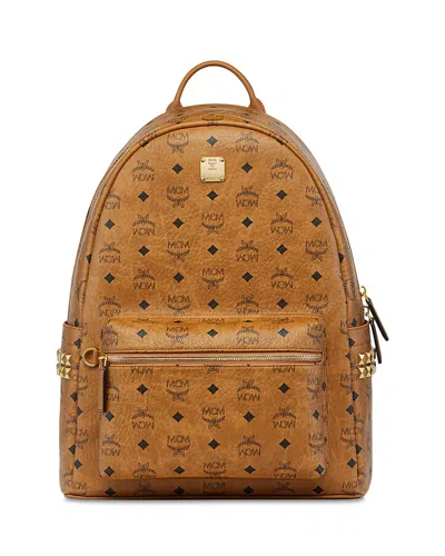 Mcm Stark Vi Logo Pattern Backpack In Brown