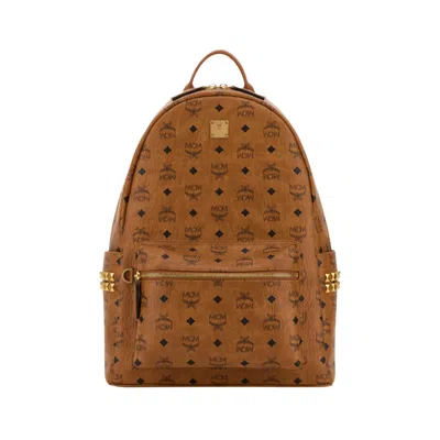 Pre-owned Mcm Stark Vi Medium Backpack 'cognac' | Tan | Men's Size Onesize In Brown