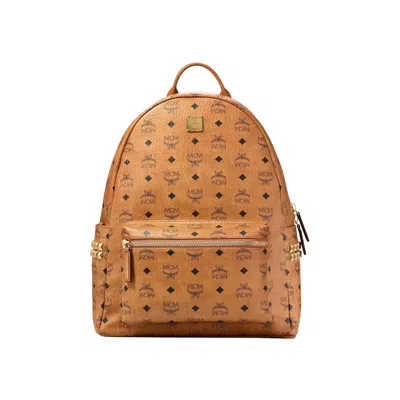 Pre-owned Mcm Stark Vi Medium Backpack 'cognac' | Tan | Men's Size Onesize In Brown