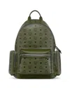 Mcm Medium Stark Visetos Monogram Backpack In Green