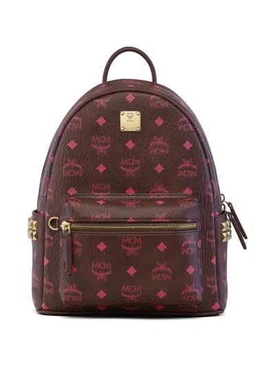 Mcm Stark Visetos Backpack In Brown