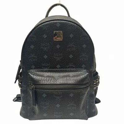 Mcm Stark Visetos Black Leather Backpack Bag ()