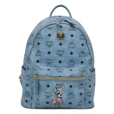 Pre-owned Mcm Stark Visetos Canvas Backpack Bag ()