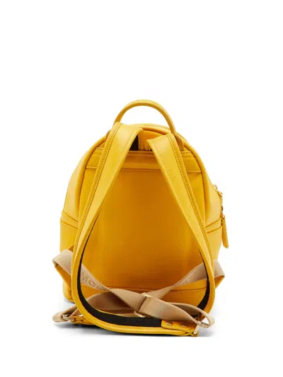 Pre-owned Mcm Stark Visetos Canvas Backpack In Yellow