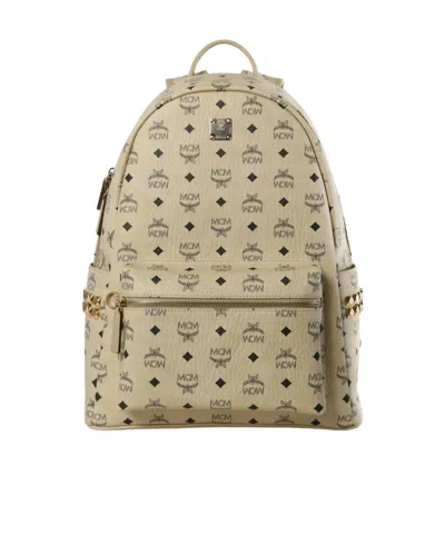 Mcm Stark Visetos Medium Backpack In Neutral