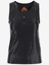 Mcm Stretch Jersey Top With Sequins In Black