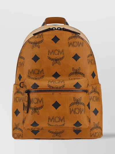 Mcm Strong Monogram Print Backpack Pockets