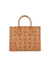 Mcm Structured Monogram Print Tote Bag