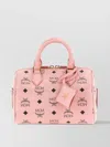 Mcm Structured Top Handle Handbag With Detachable Strap In Pink
