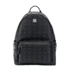Mcm Studded Logo-print Backpack In Black