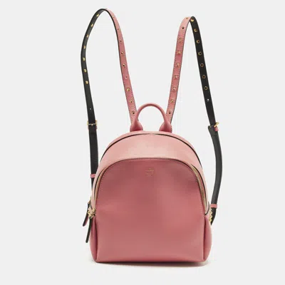 Pre-owned Mcm Studded Pink Leather Backpack