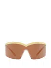 Mcm Stud-embellished Shield Sunglasses In Gold