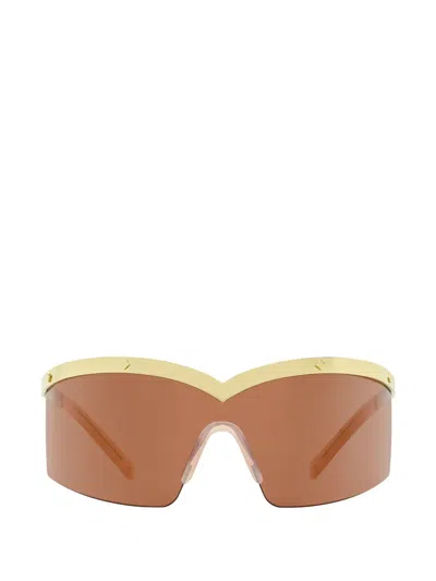 Mcm Stud-embellished Shield Sunglasses In Gold
