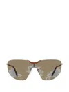 Mcm Stud-embellished Shield Sunglasses In Gold