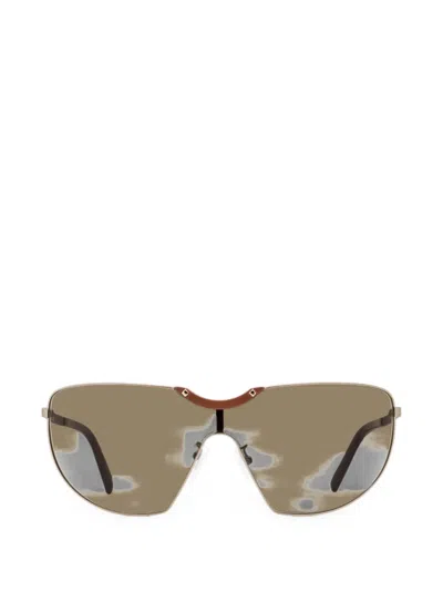 Mcm Stud-embellished Shield Sunglasses In Gold