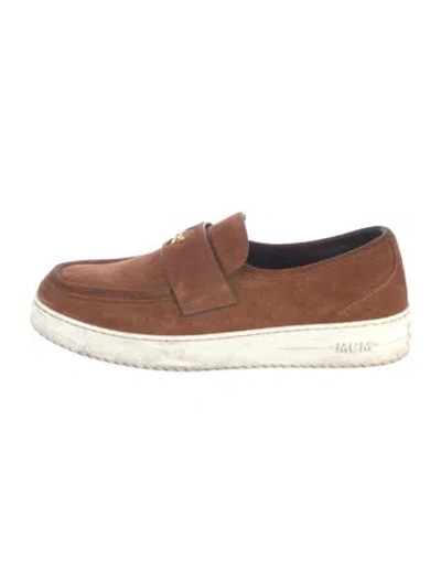 Pre-owned Mcm Suede Loafer Sneakers In Brown