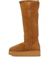 Mcm Suede Platform Knee-high Boots In Multi
