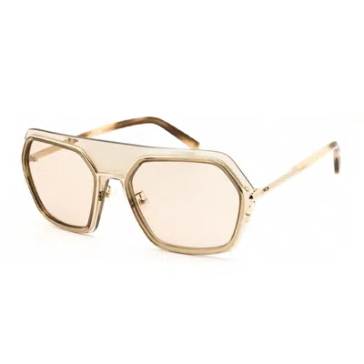 Mcm Sunglasses Geometric Full Rim, Shiny Beige Frame And Brown Lens Mw0018-h57e