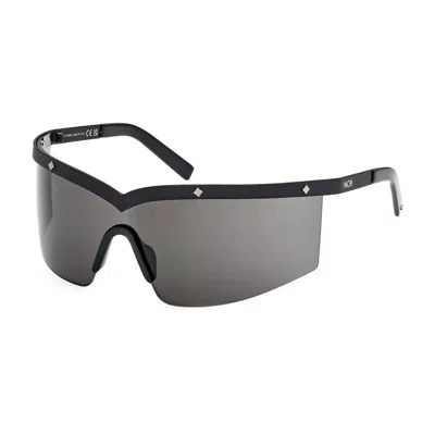 Mcm Shield Semi-rim Sunglasses In Black