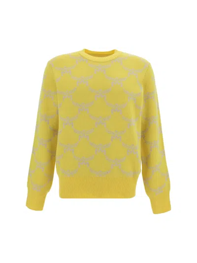 Mcm Round-neck And Long-sleeved Sweater In Yellow