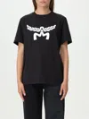 Mcm Crew Neck Graphic Print Short Sleeves Top In Black