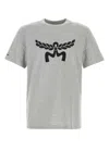 Mcm Laurel Logo Print T-shirt In Organic Cotton In Grey