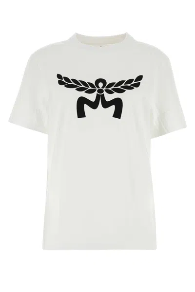 Mcm Laurel-logo Cotton T-shirt In White