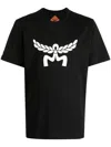 Mcm Crew Neck Graphic Print Short Sleeves Top In Black