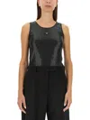 Mcm Stretch Jersey Top With Sequins In Black
