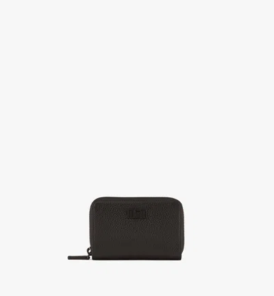 Mcm Tech Zip Around Wallet In Embossed Spanish Leather In Black