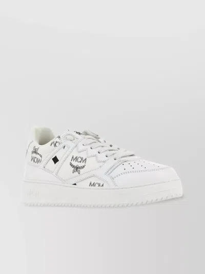 Mcm Terrain Canvas Printed Sneakers In White