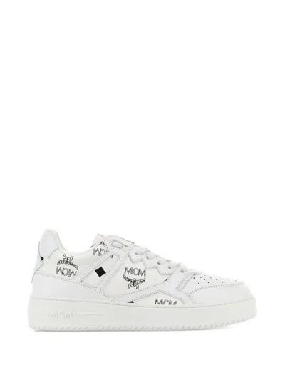 Mcm Terrain Printed Sneakers In White