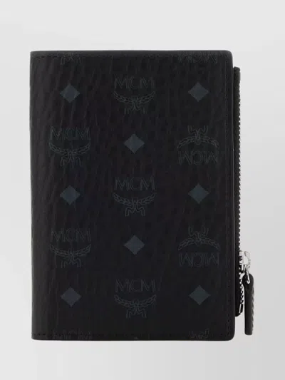 Mcm Textured Canvas Wallet With Unique Finish
